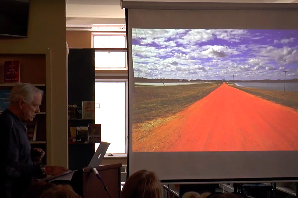 Slide: Red road, blue sky